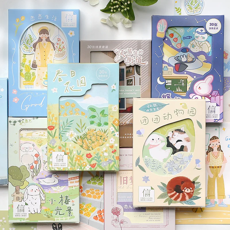 30 Pcs Set Tokyo Spring Garden Series Postcard Lovely Japanese Style Greeting Wish Cards DIY Journal