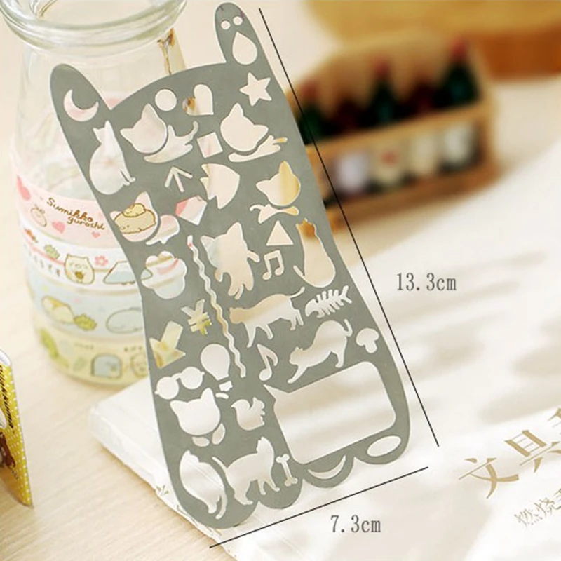 Cute Cat Stencil For Scrapbooking Card Making Diary Decoration Metal Ruler Stationery DIY Hobby Craft Supplies