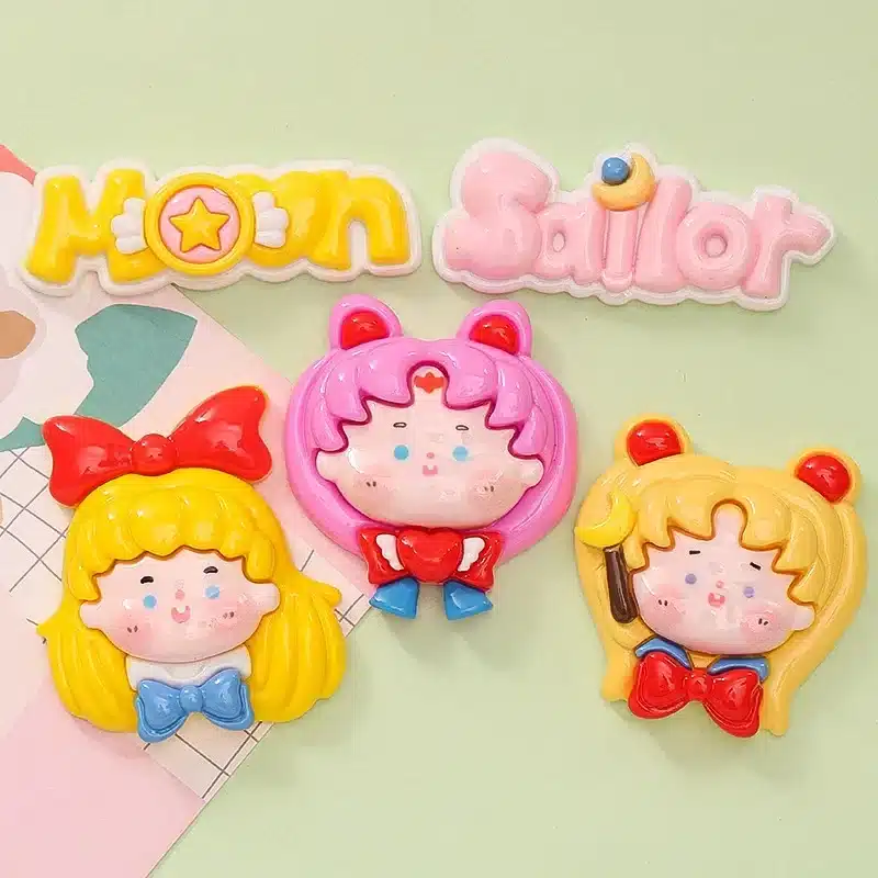 kf S15c559989d3a437ba2d564ed0ea2b200w 2pcs Big Cartoon Girls Sailor Moon Flatback Resin Charms Crafts Embellishments Diy Cabochons Decoration Accessories