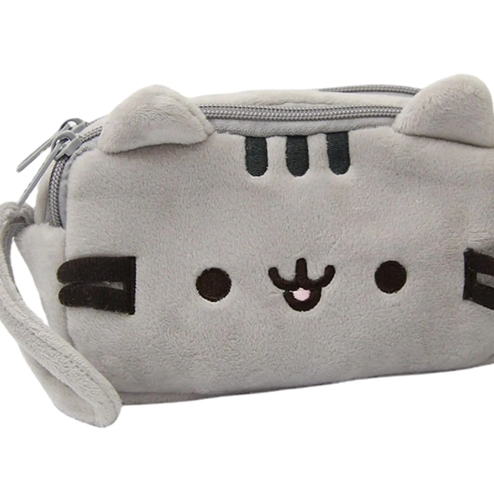 Plush Pencil Case Cute Cat Makeup Bag Large Capacity Portable Pencil Bag