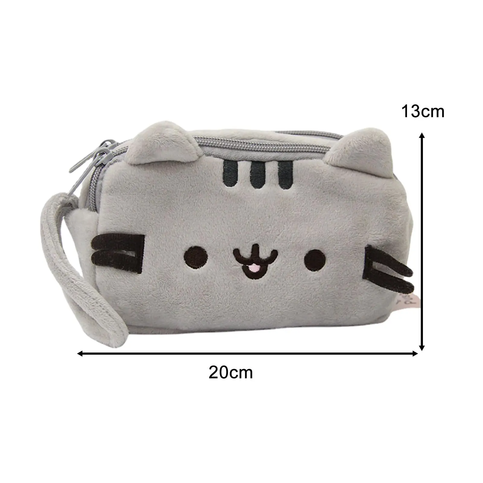 Plush Pencil Case Cute Cat Makeup Bag Large Capacity Portable Pencil Bag