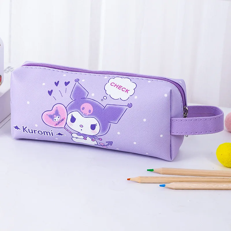 kf Scb567287799f4a399d018925e72acb3ei Hello Kitty Kuromi Pencil Case Cinnamoroll Multifunctional Waterproof PU Stationery Bag With Handle Hand Carry Storage